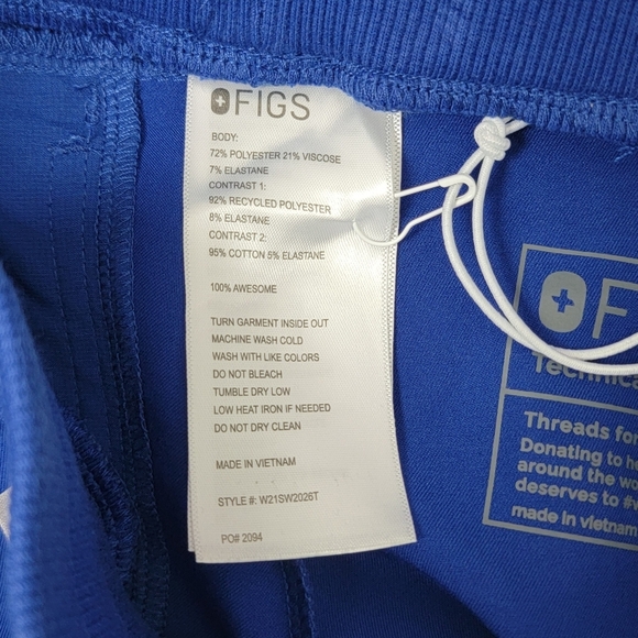 Figs Electric Blue Mid Rise Boston Slim Medical Jogger Scrub Pants Sz XXS T NEW - Picture 9 of 11